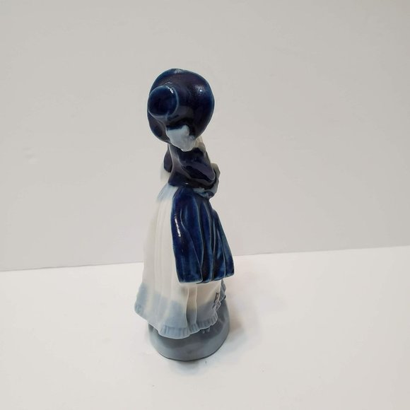 Dancing Lady with Tambourine, Figurine made in Occupied Japan 1950s Blue & White - Picture 2 of 7